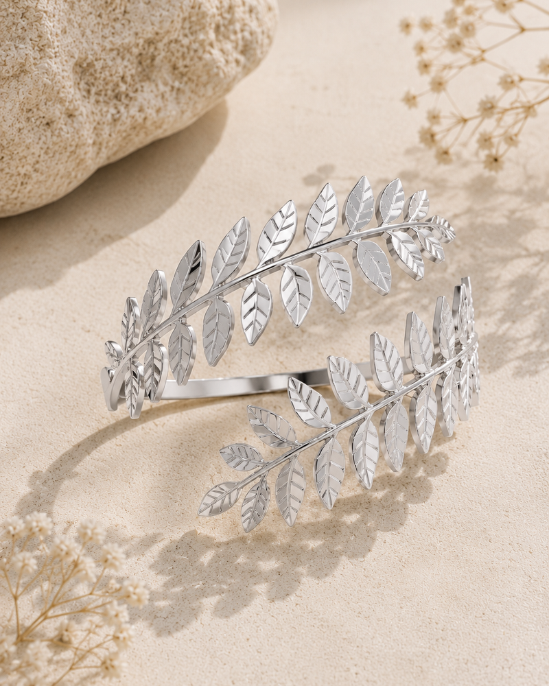 Leaves Arm Cuff - Silver - Dexcom G7